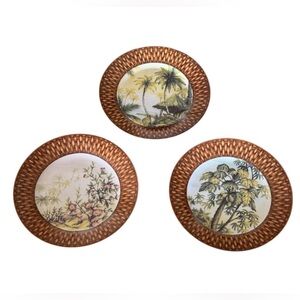 Elite Decor Set of Three Tropical Decorative Plates
